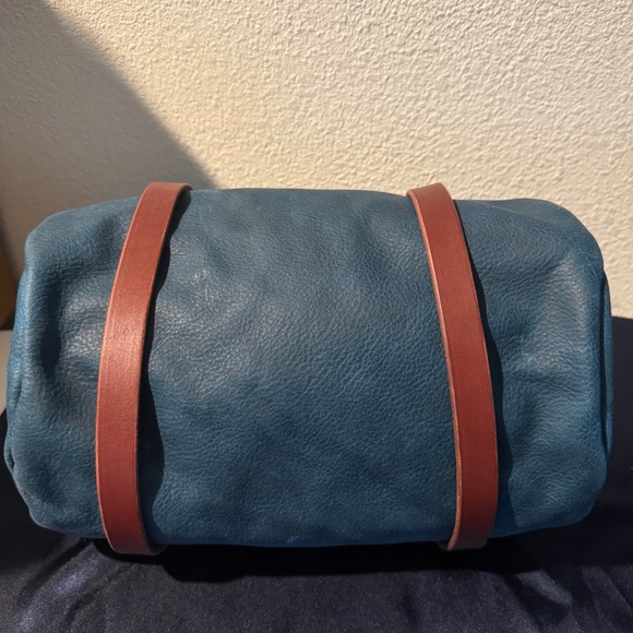 Grommets Leather Craft Mini Duffle Lot Of 2 Grape & Cobalt Leather - Picture 5 of 16